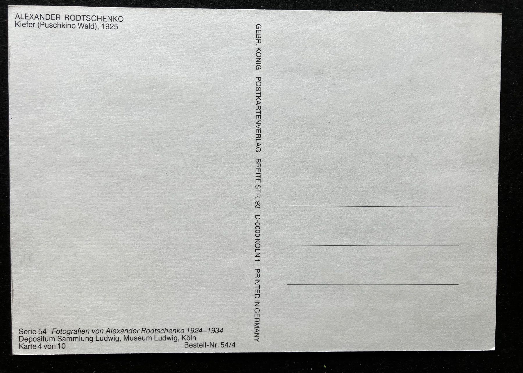 Cartoline postali: AK Alexander Rodtschenko – Usato da Buchs AG venduto da Allerleis 1