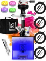 Shisha Set 4 Schläuche LED Tragetasche Schwarz