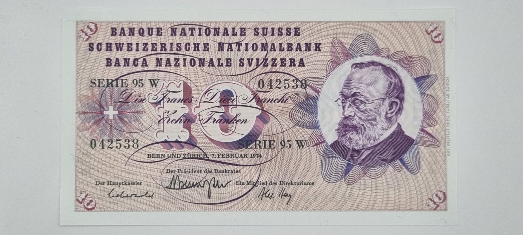 Banknoten: Note 10 FR 1974 ungefaltet – Neu und originalverpackt aus Bure von chap981