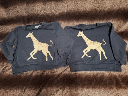 2x Gr.110/116 H&M Pullover Giraffe Zwillingsmädchen 