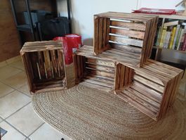 4x Aufbewahrungskiste Holz Zollhaus 30x40x50 cm