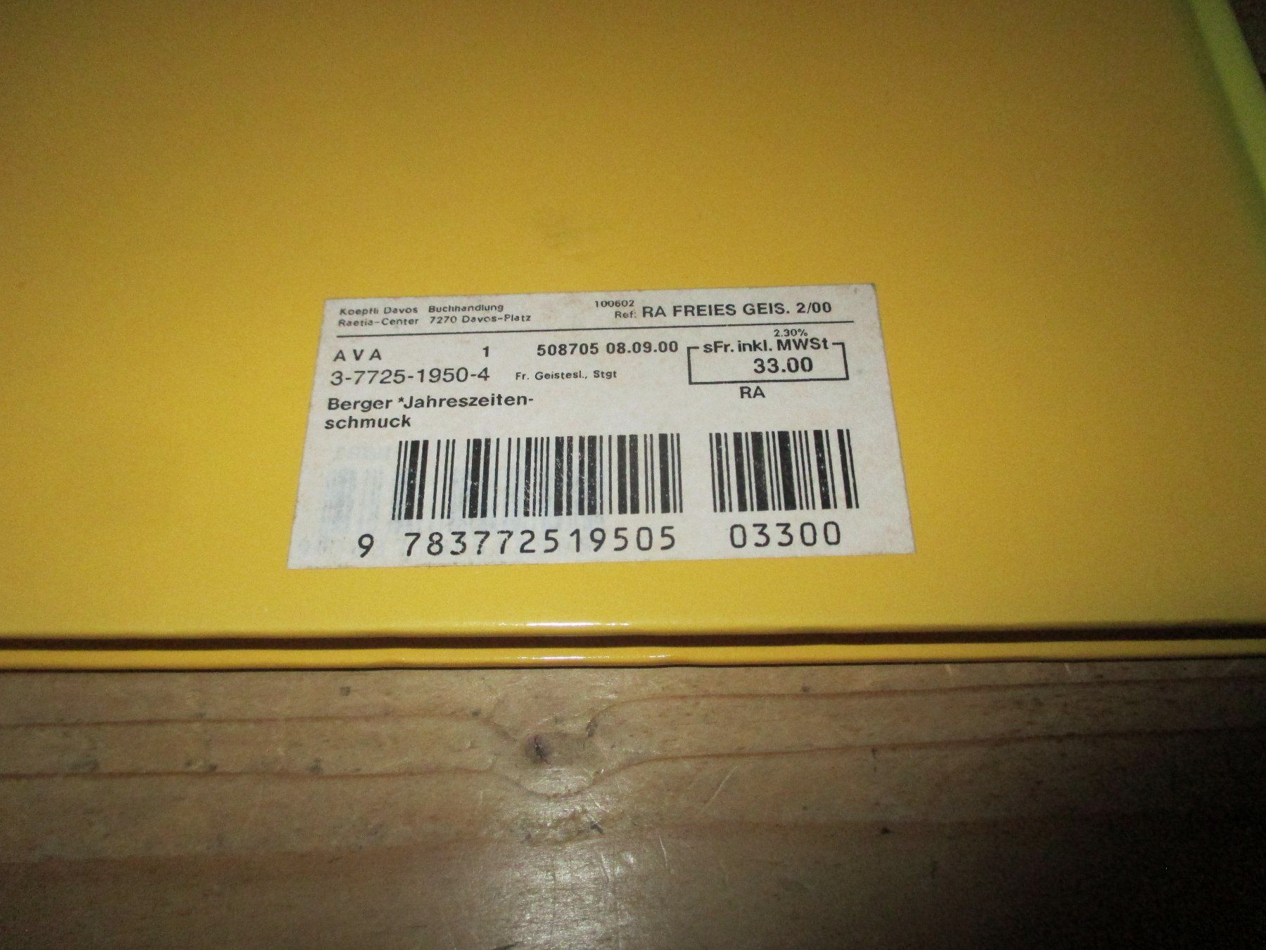 Livres: Jahreszeitenschmuck – Neuf (Voir description) à Flims - Dorf par Stagediver 3