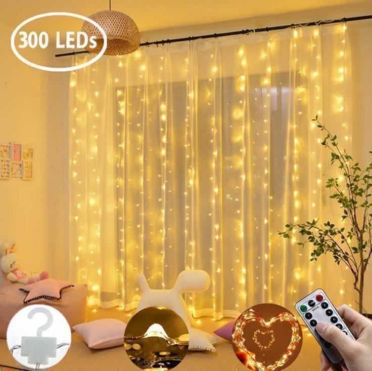 Lichterketten & Leisten: LED USB Lichtervorhang 3m x 3m 300 LEDs – Neu (gemäss Beschreibung) aus Thun von nuonuoshop 2