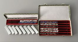 Ess-Stäbchen Set 16 Stck mit Porzellan-Auflage