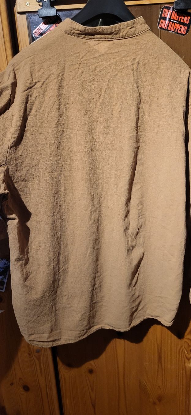 Camicie: Herrenhemd Langarm hellbraun , gr XXL. Baumwolle grob – Usato da Schweizersholz venduto da fuchs06 3