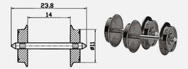 Roco H0 40183: 2 Radsätze Wechselstrom für  Räder 11 mm
