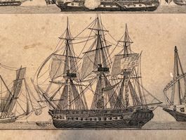 Six Lithographies Antiques de Construction Navales de 1833