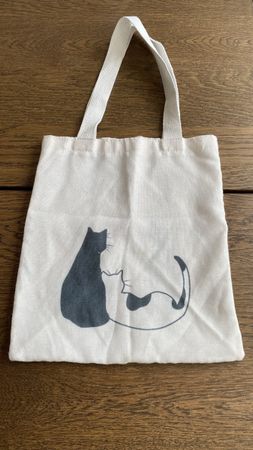 Tasche Stofftasche Katzen Motiv weiss schwarz neu 