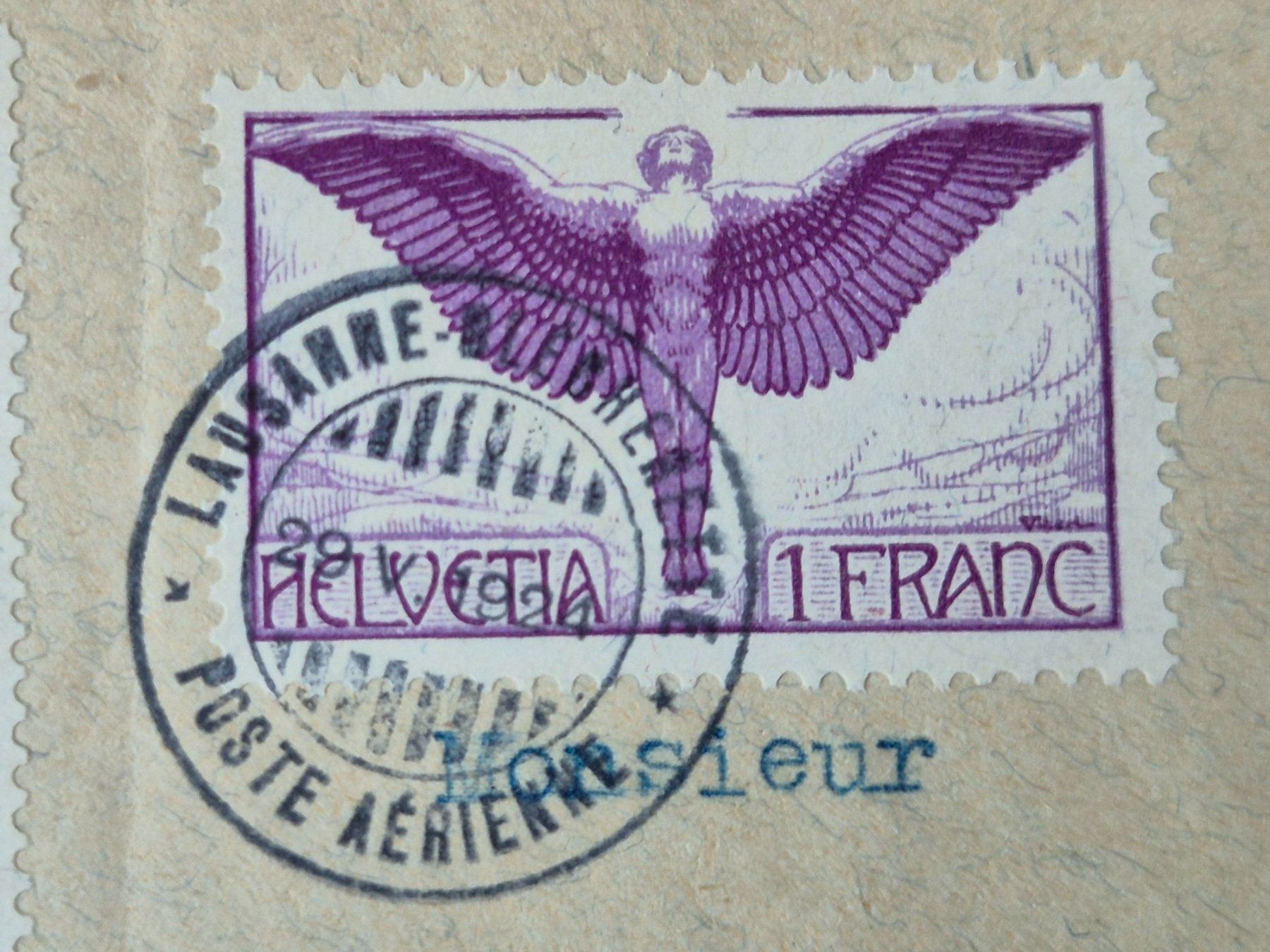 Tutti i francobolli: eingeschriebener Flugpostbrief Lausanne-Bern 29.V.1924 – Usato da Seewen SZ venduto da SuperpumaDisplayTeam 3