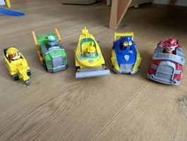 Paw patrol cars and action figures - as new