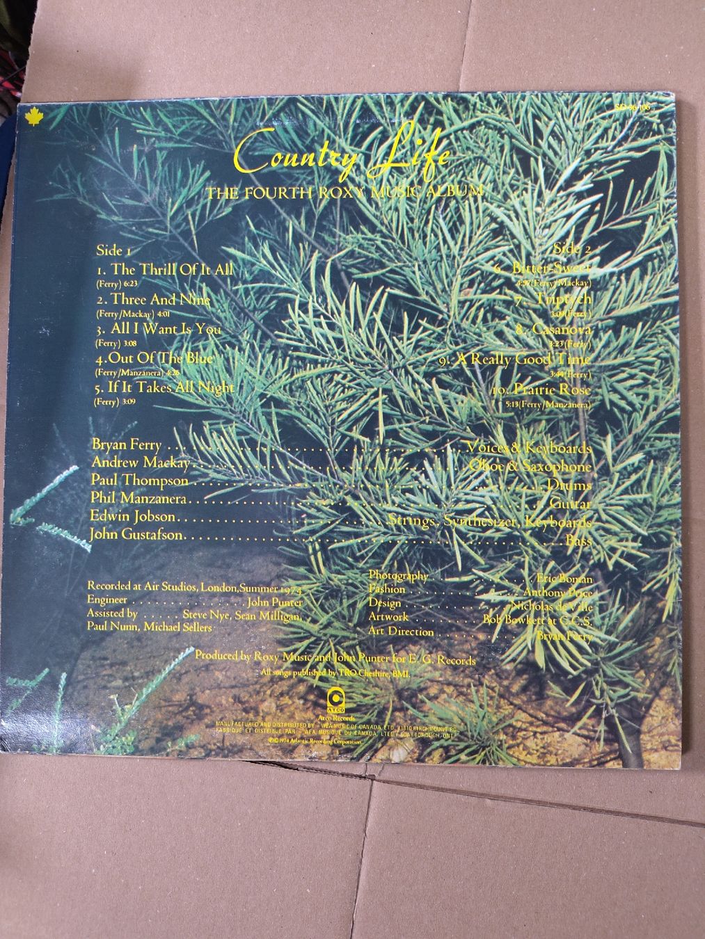 Dischi in vinile: Roxy Music - Country Life LP – Usato da Büsserach venduto da Bey23 1