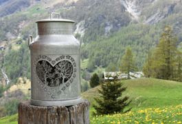 Laterne Milchkanne Souvenir Swiss Made Gartenleuchte