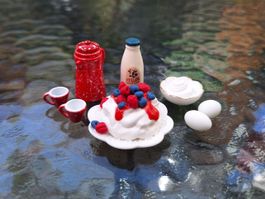 Handmade Pavlova Set für Puppenhaus