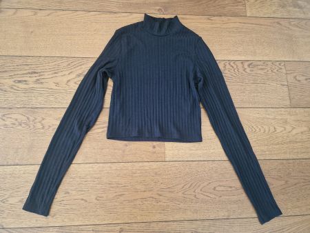 Langarmshirt Schwarz Grösse S gerippt guter Zustand