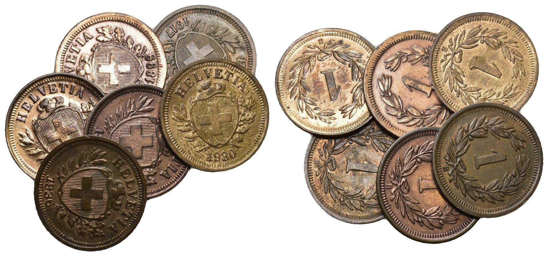 Tutti le monete: Schweiz 1 Rappen Lot – Usato da Bern venduto da numismatictops