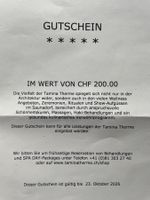 Gutschein Tamina Therme im Wert von 200.- für 120.-