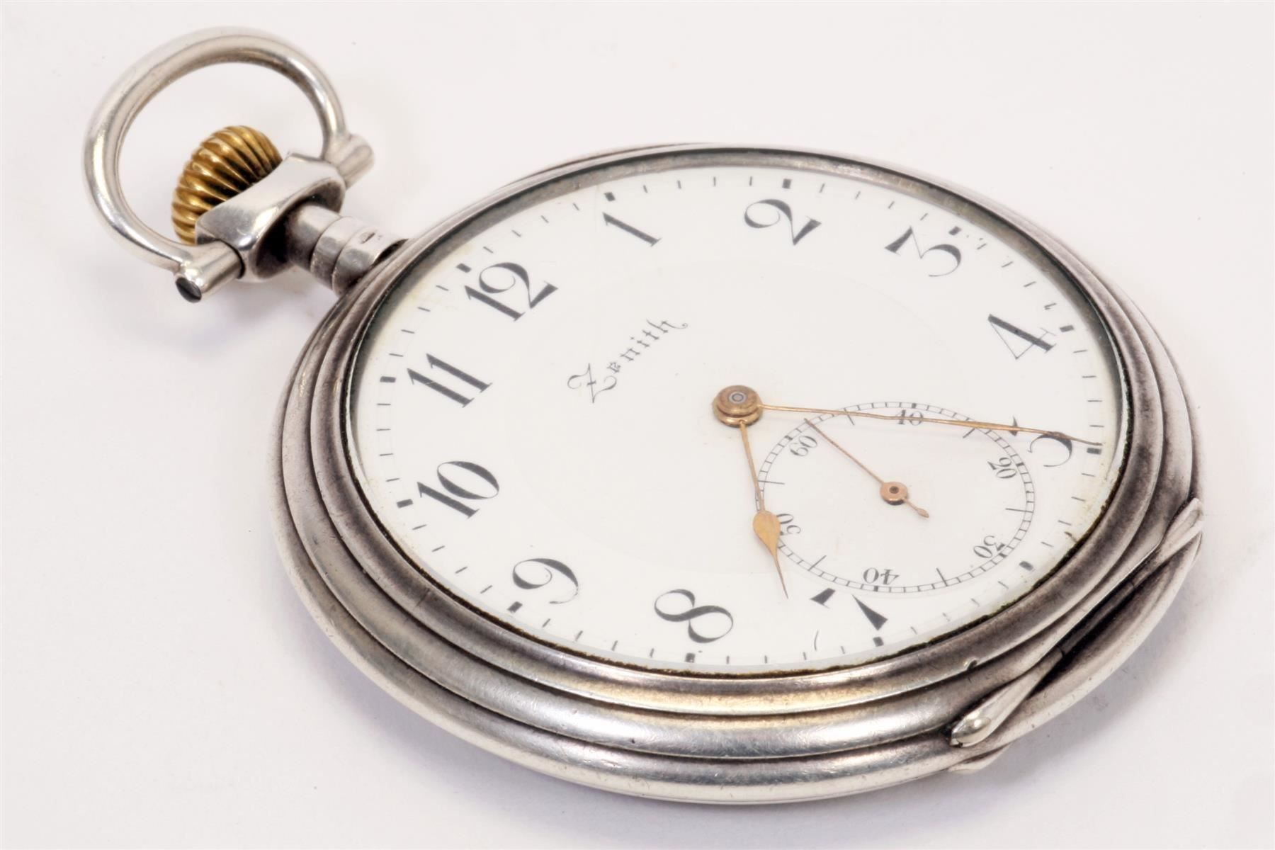 Zenith Orologi: Taschenuhr Zenith Silber Email um 1905 – Usato da Bassersdorf venduto da Sugo 5