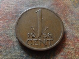 PAYS-BAS  Nederland  1  Cent  1958