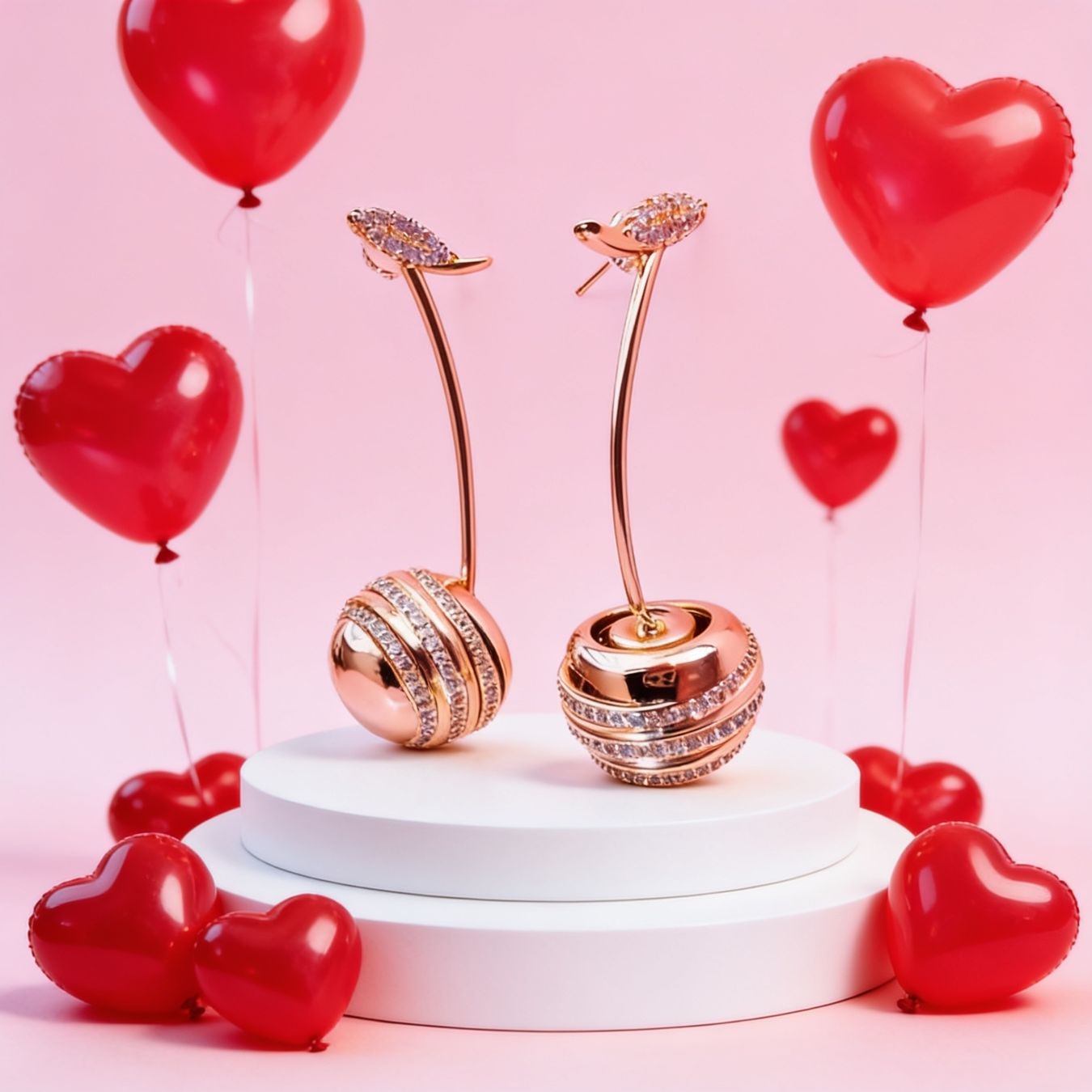 Orecchini pendenti & Orecchini a lobo: Élégantes boucles d'oreilles cerises dorées – Nuovo e nell'imballaggio originale da St-Maurice venduto da Sandrinette123
