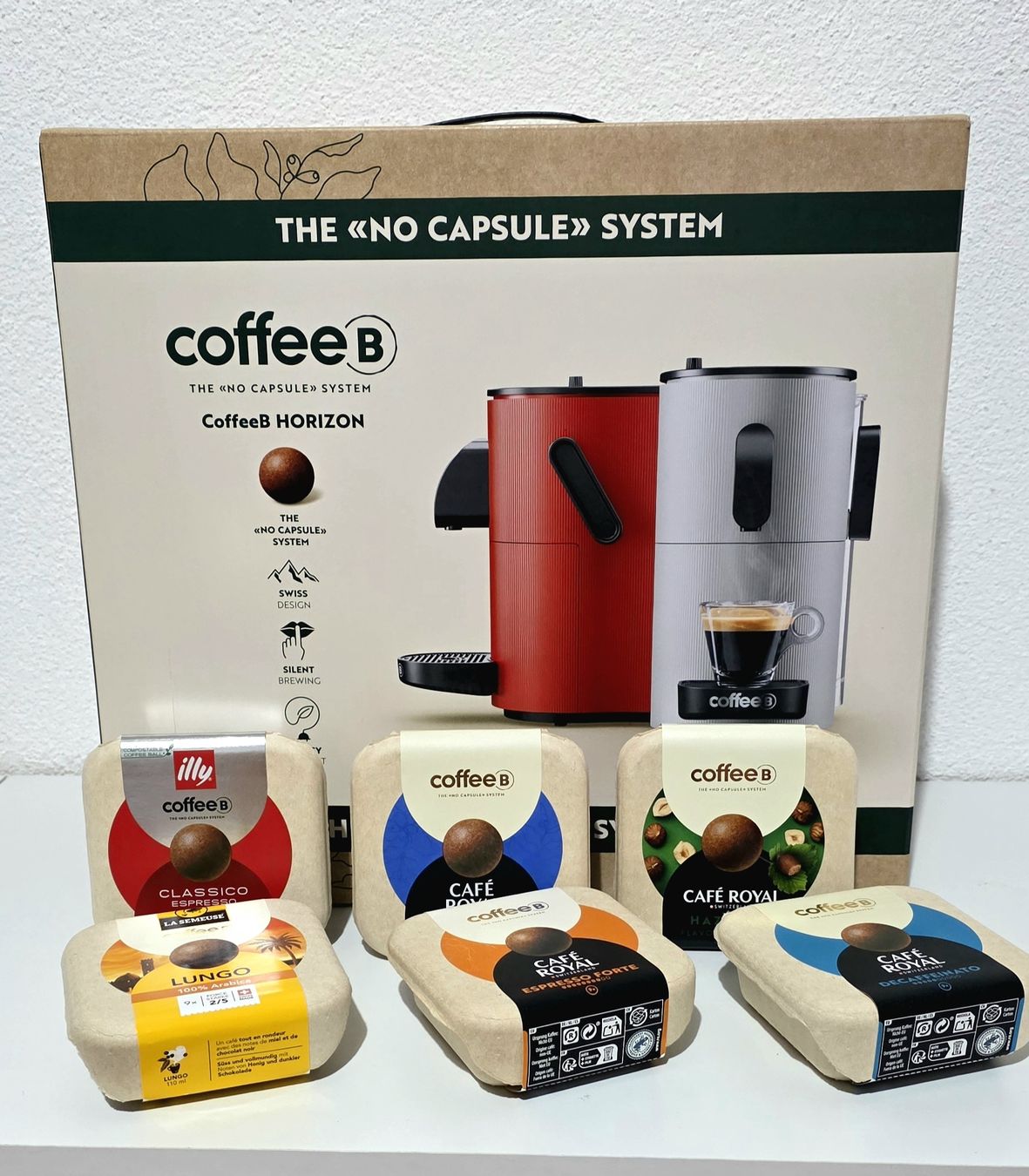 Coffee B Kaffeemaschinen & Espressomaschinen: Coffee B HORIZON + Capsule OFFERT – Neu und originalverpackt aus Leysin von neu_fp2c