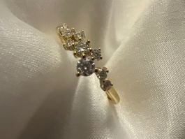 Neuer Gold Ring, 925 Silber mit Moissaniten - Grösse 54✨