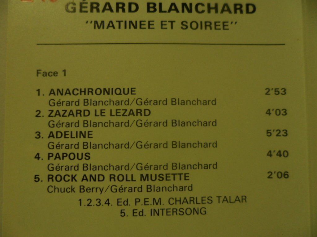 Musicassette: GERARD BLANCHARD  Matinee et Soiree – Nuovo (secondo la descrizione) da Langnau i. E. venduto da gf2_29jt 1