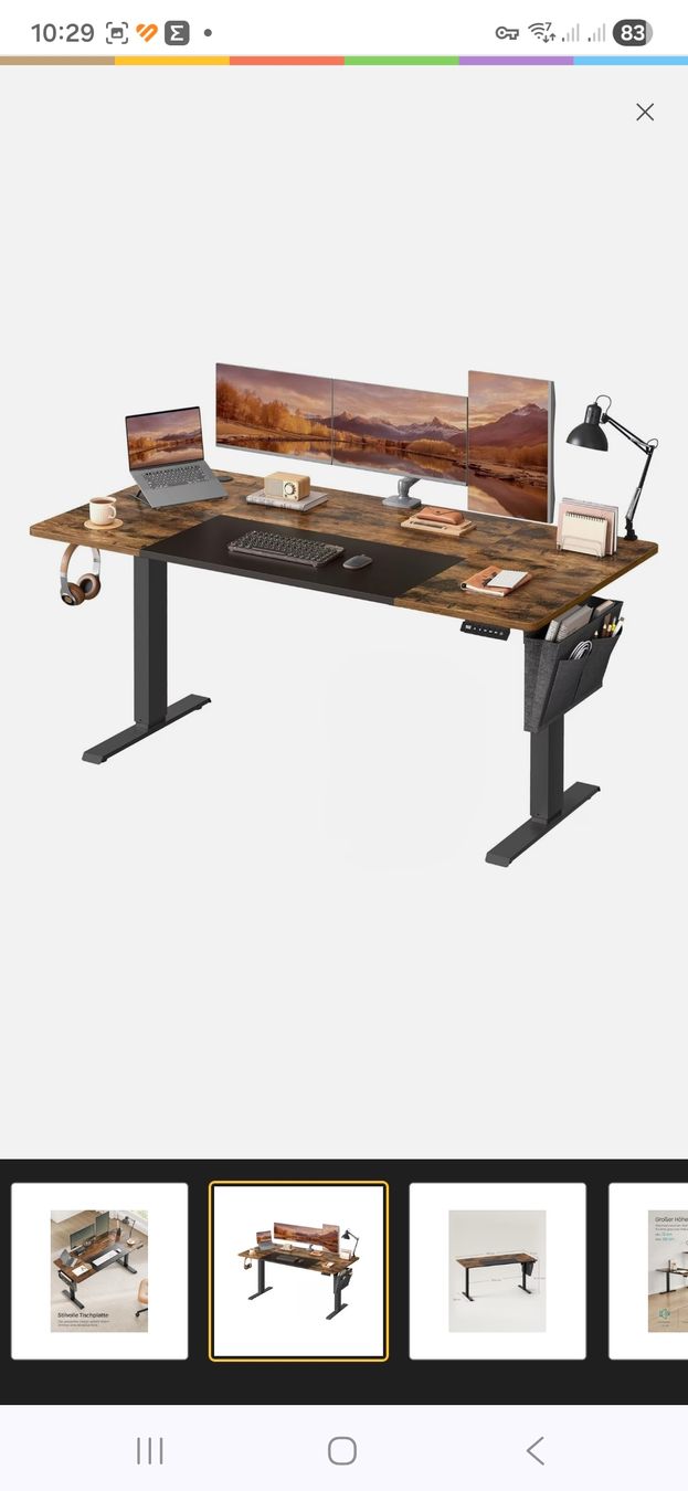 Scrivanie: Electric Standing Desk Rustic Wood Finish - Sit/Stand – Usato da Lenzburg venduto da Istvanl85 4