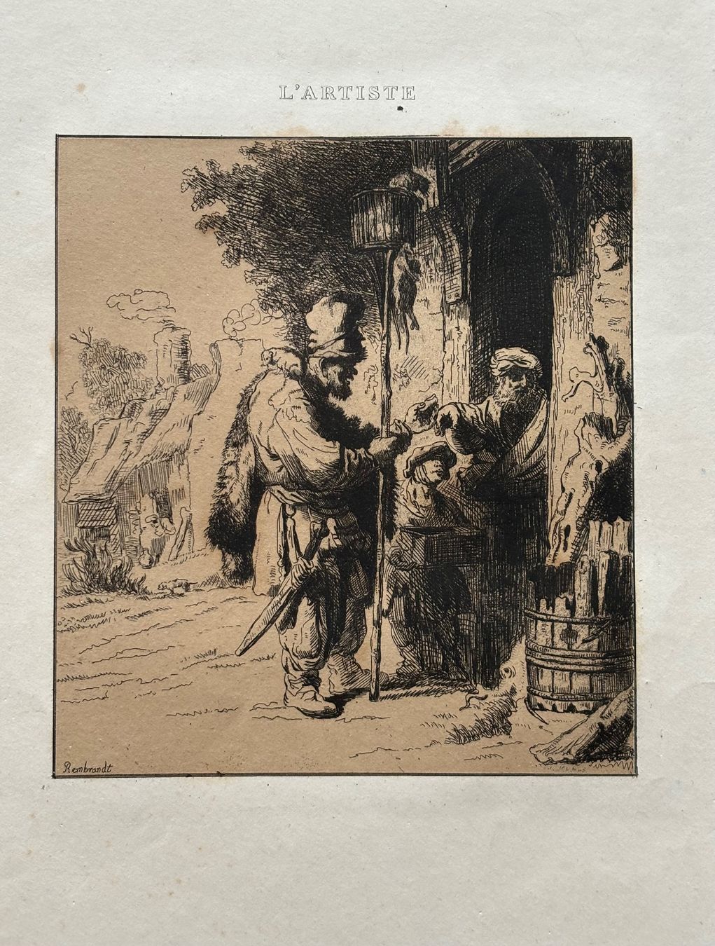Dipinti: nach Rembrandt, Antike Radierung oder Litho, Passepartout – Usato da Frauenfeld venduto da Merk52 2