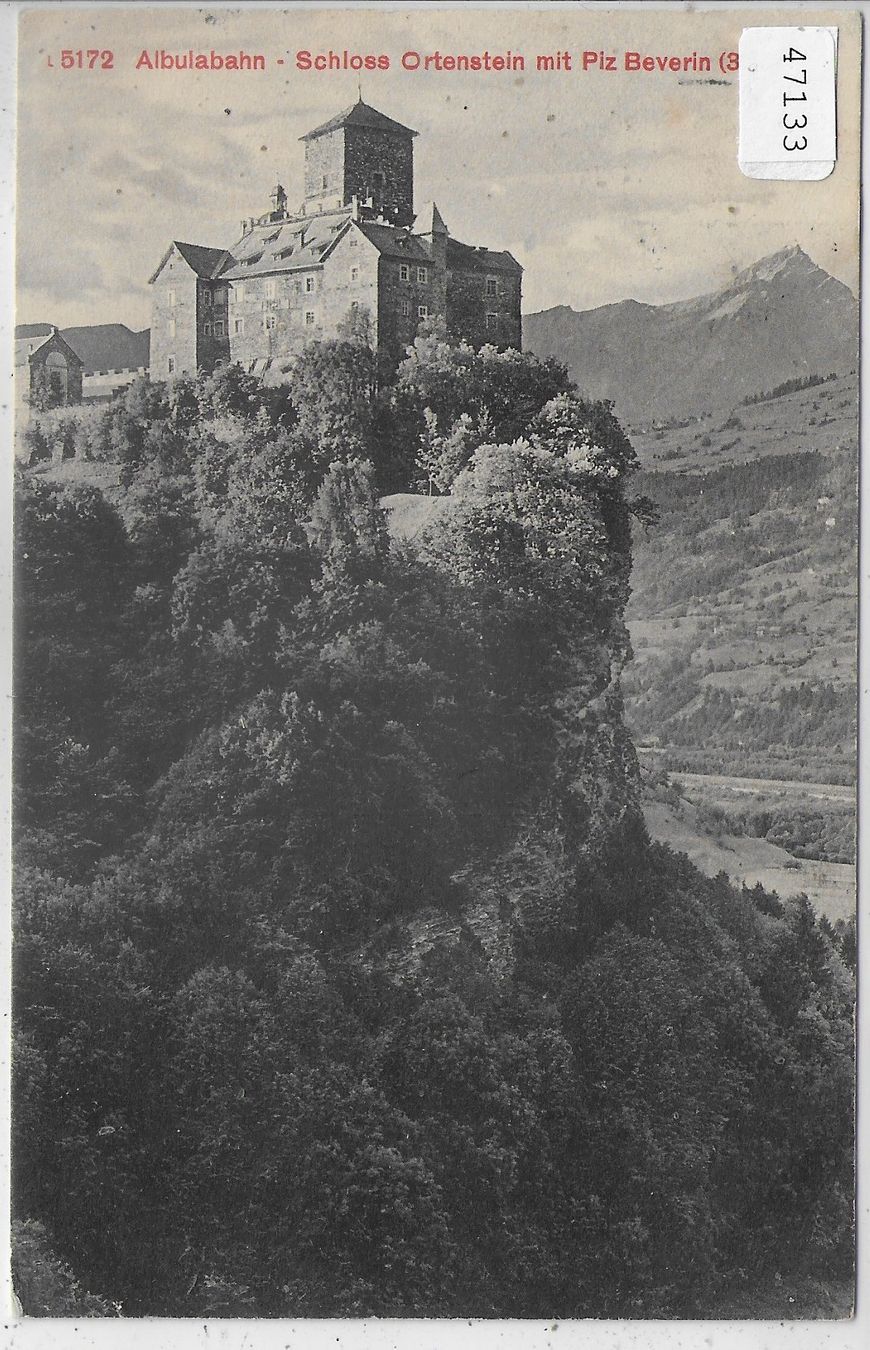 Cartoline postali: Albulabahn - Schloss Ortenstein mit Piv Beverin – Usato da Ettingen venduto da Kartenplanet