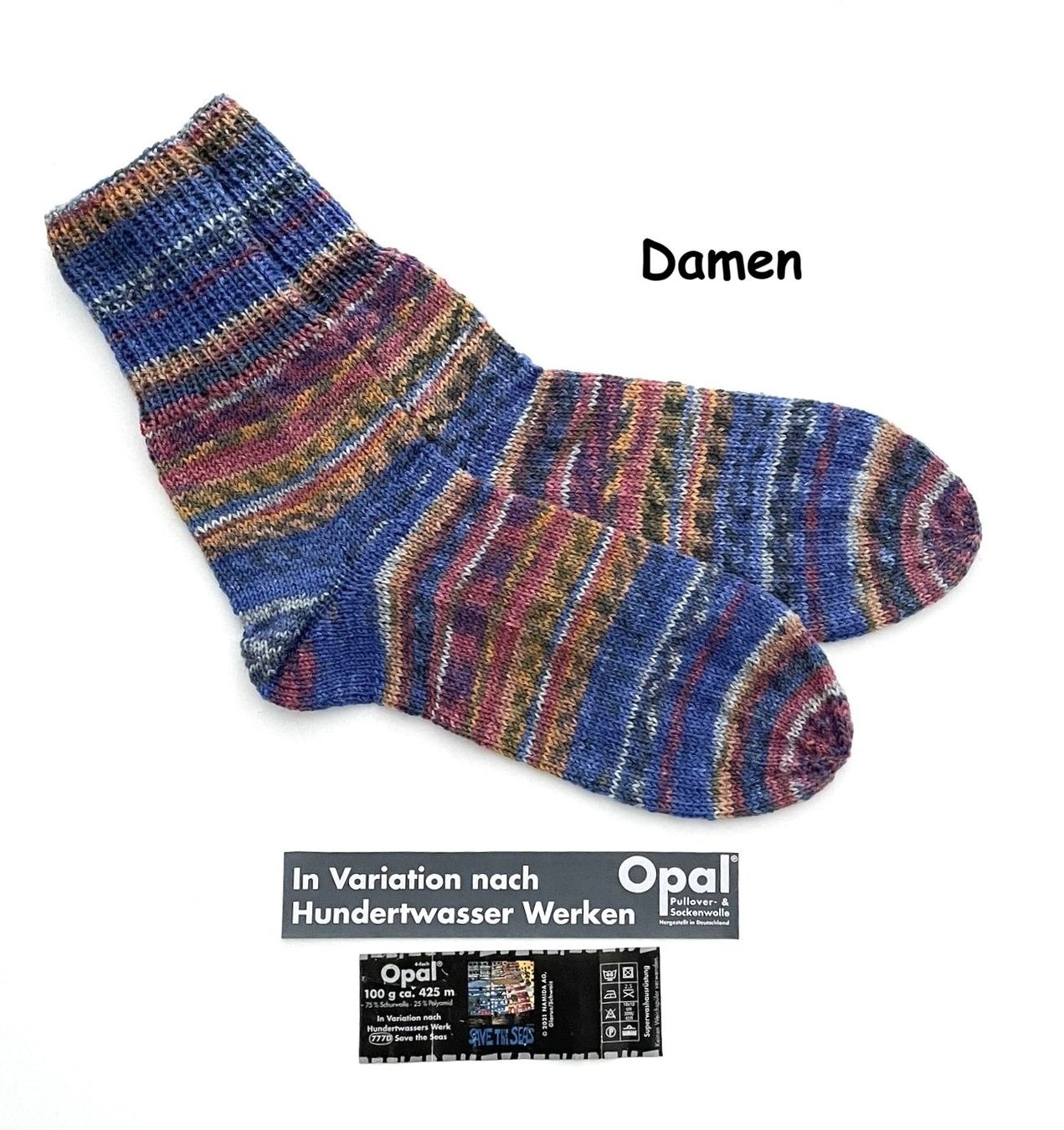 Calze: Handgestrickte "Hundertwasser" Socken verschiedene Grössen – Nuovo e nell'imballaggio originale da Täuffelen venduto da sohalt 2