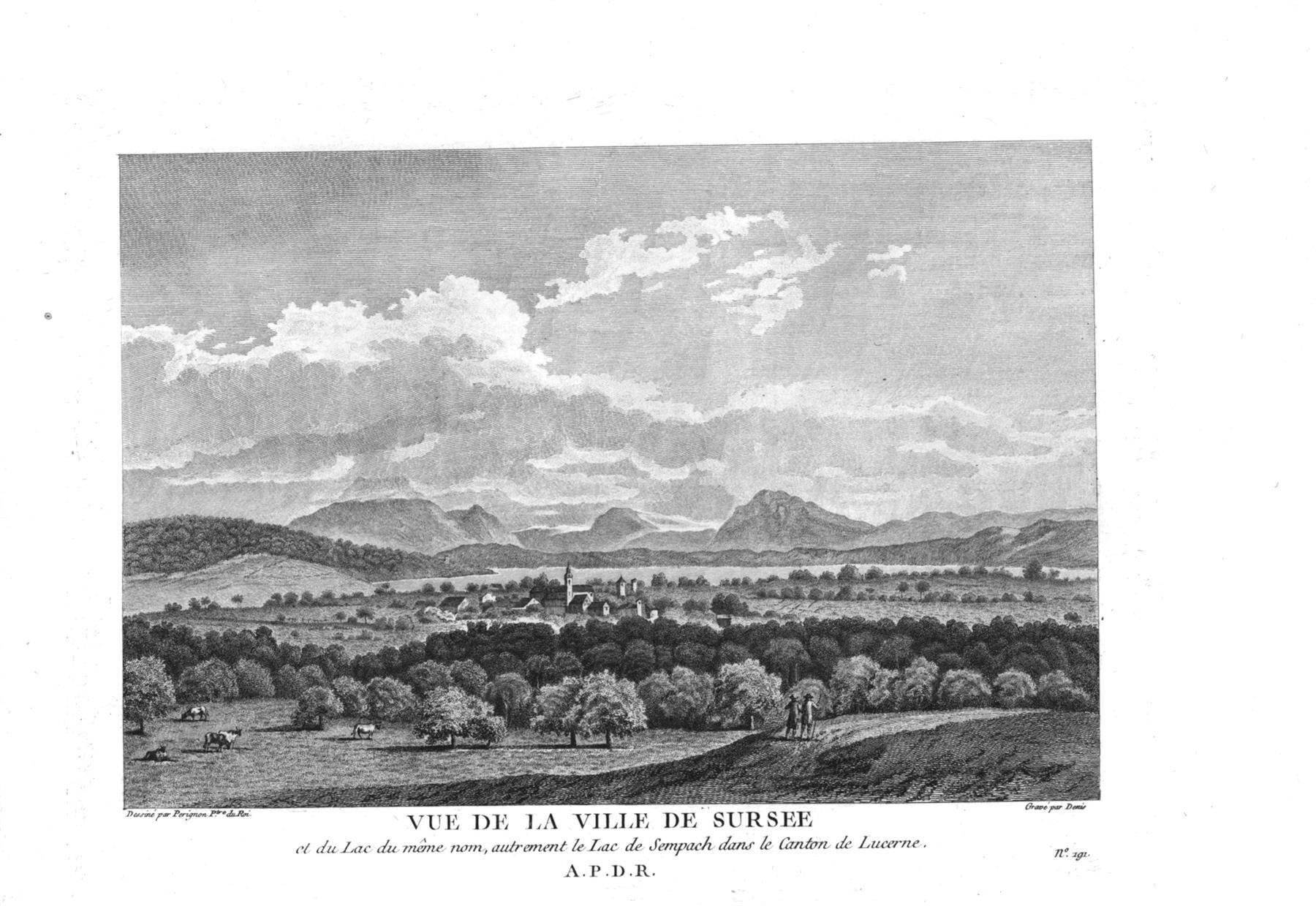 Incisioni: Sursee Originalkupferstich 1780 – Usato da Rafz venduto da Helvet32