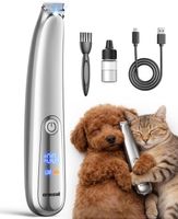Pfotentrimmer Hund Katze mit LED-Licht Silber