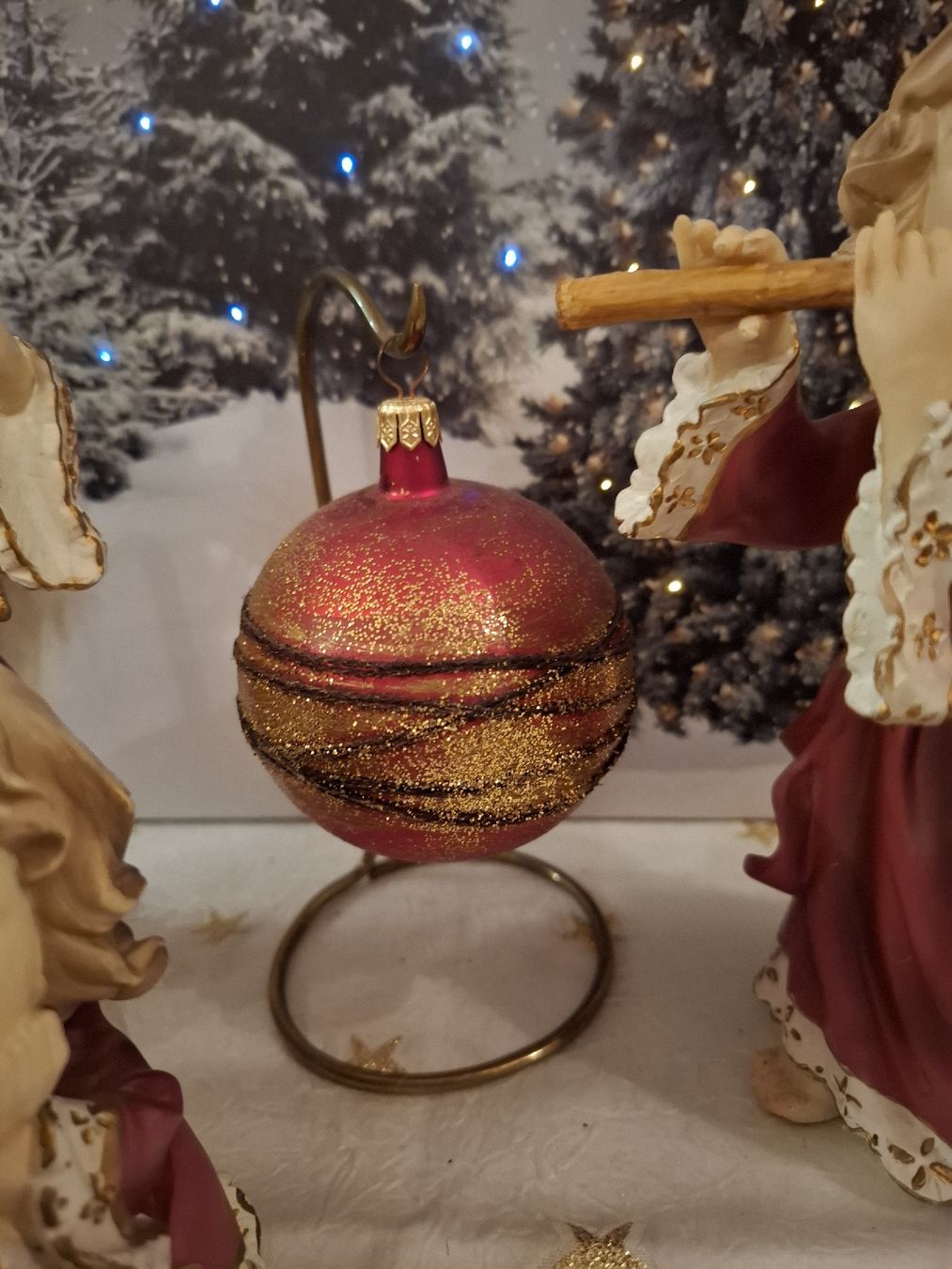 Tutte le decorazioni: MUSIZIERENDE ENGELI MIT WEIHNACHTSKUGEL AM MESSINGSTÄNDERLI – Nuovo (secondo la descrizione) da Gretzenbach venduto da schibaya 6