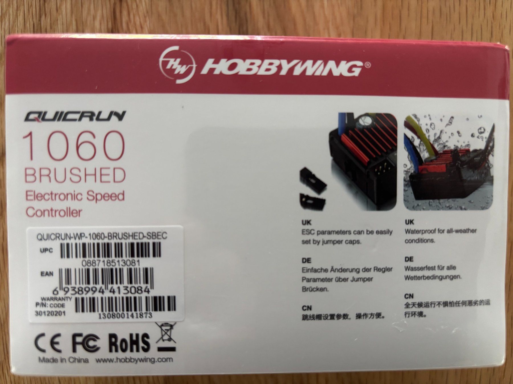 Hobbywing Modellismo RC: Hobbywing Brushed Regler Quicrun WP 1060 60A – Nuovo e nell'imballaggio originale da Utzigen venduto da jaco25 1