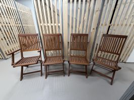 Gartenstühle Holz klappbar FSC 4 Stk guter Zustand