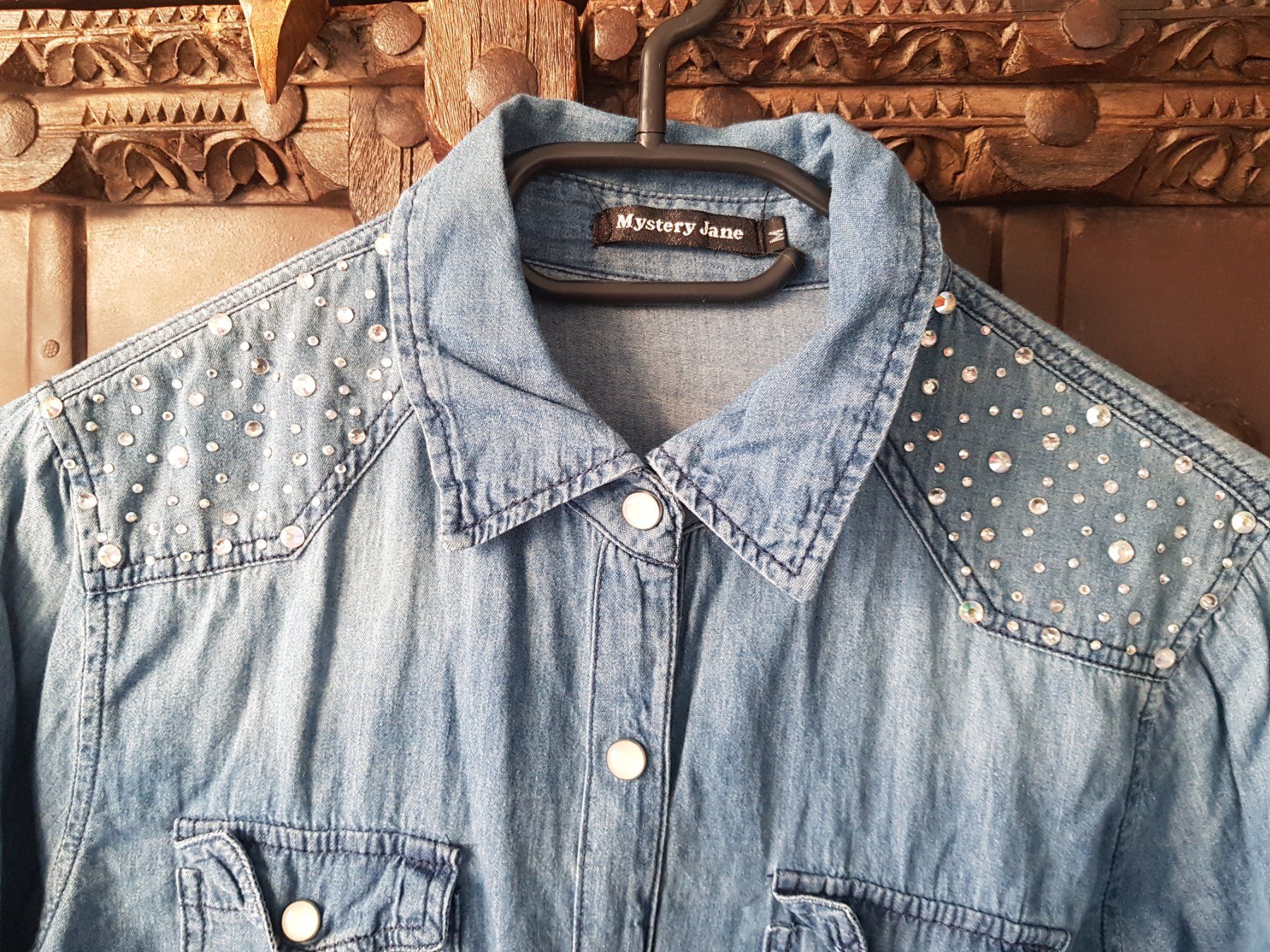 Camicette: JEANSBLUSE MIT STRASSSTEINE – Usato da Root venduto da LifestyleAccessoires 2