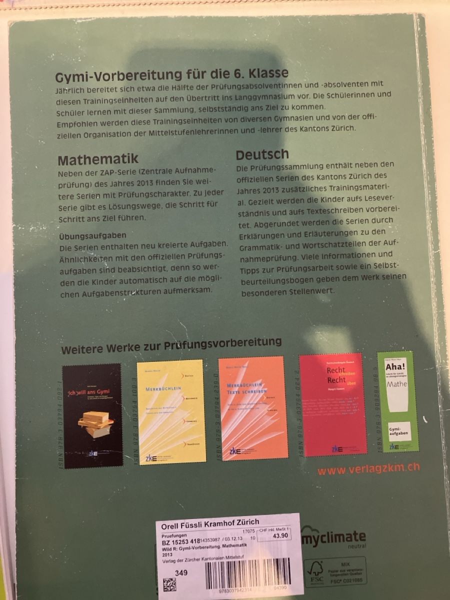Libri: Gymi Vorbereitung Mathematik 2013 – Usato da Nürensdorf venduto da Santoryuu 1