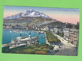 Luzern Schweizerhofquai und Pilatus