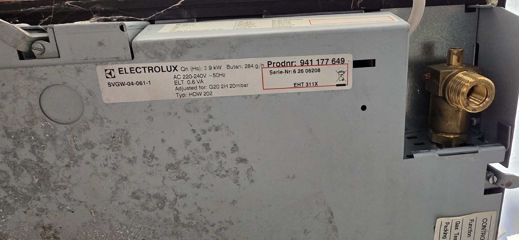 Insegne: plaque a gaz electrolux – Usato da Eschert venduto da SoS_Tilt_and_Co 1