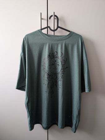 Sonnen & Mond T-Shirt im Boho-Stil, Grösse L 