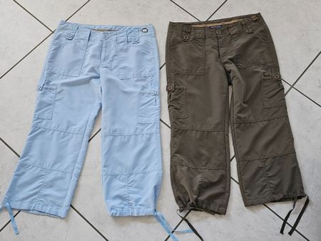 7/8 Hose 2- er Set / Gr.S ( oha) h' blau und d' olive