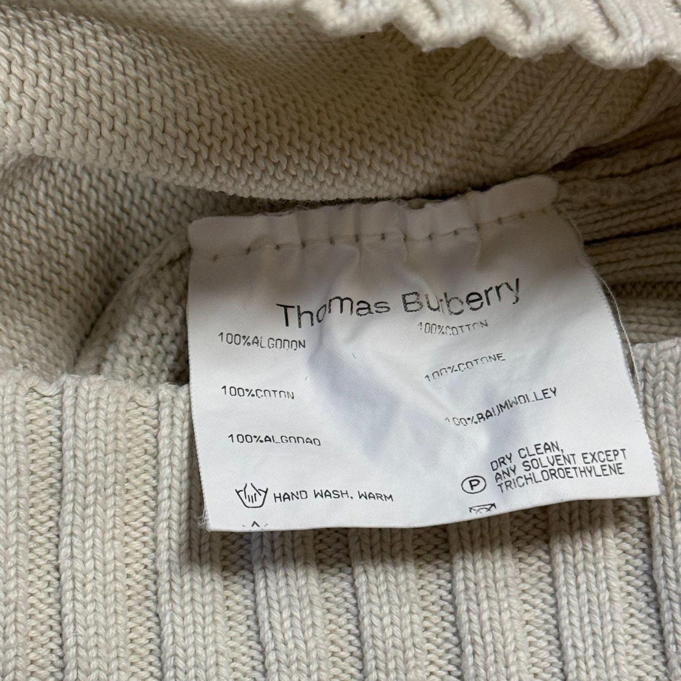 Burberry Pullover & Sweatshirts: Thomas Burberry vintage white sweatshirt strickpullover pull – Gebraucht aus St. Gallen von sourced_limited 3