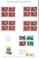 1957: WERBEMARKEN; FDC+VIERERBL.ET-0, IT,F,D, + ** SBK 515.-