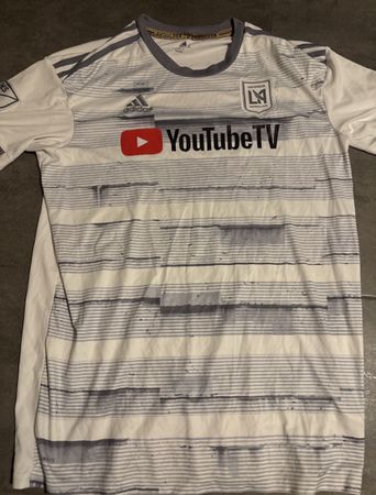 LA Galaxy Fussballtrikot Adidas Grösse M weiss/grau gestreif