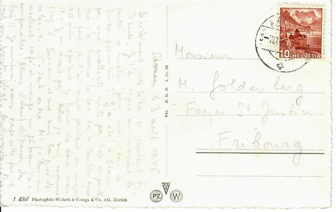 Ansichtskarten: Sarnen 1945 – Gebraucht aus Hochdorf von Ziegel-16 1