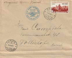 Sonderluftpost 30J. Alpenflug, ET 13.7.1943, Bern-Zürich