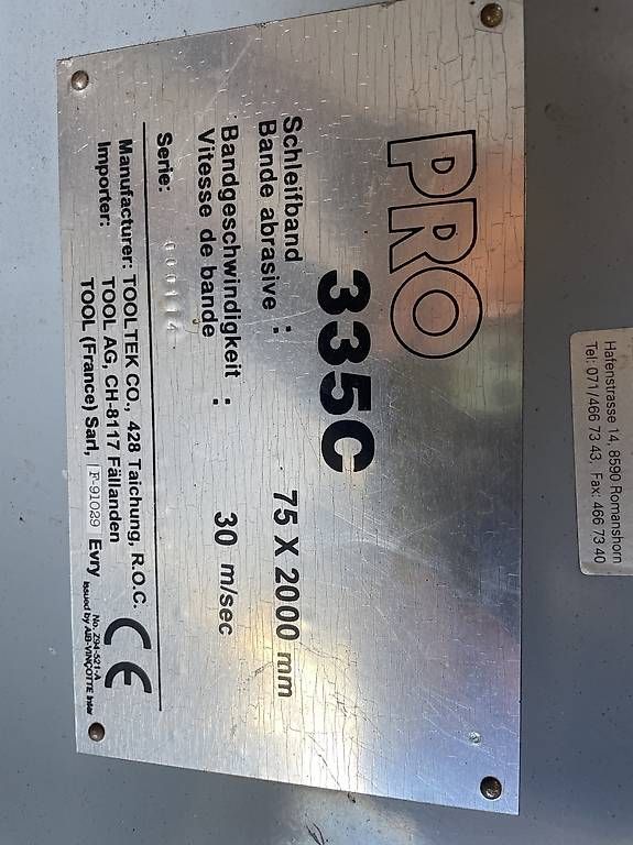 Smerigliatrici & Lucidatrici: Schleifband Pro mac 335c – Usato da Neukirch (Egnach) venduto da metall86 1