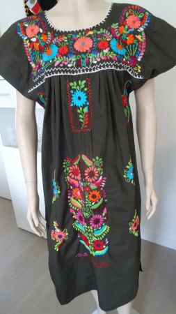 Mexikanisches Stickerei Sommerkleid, Baumwol...