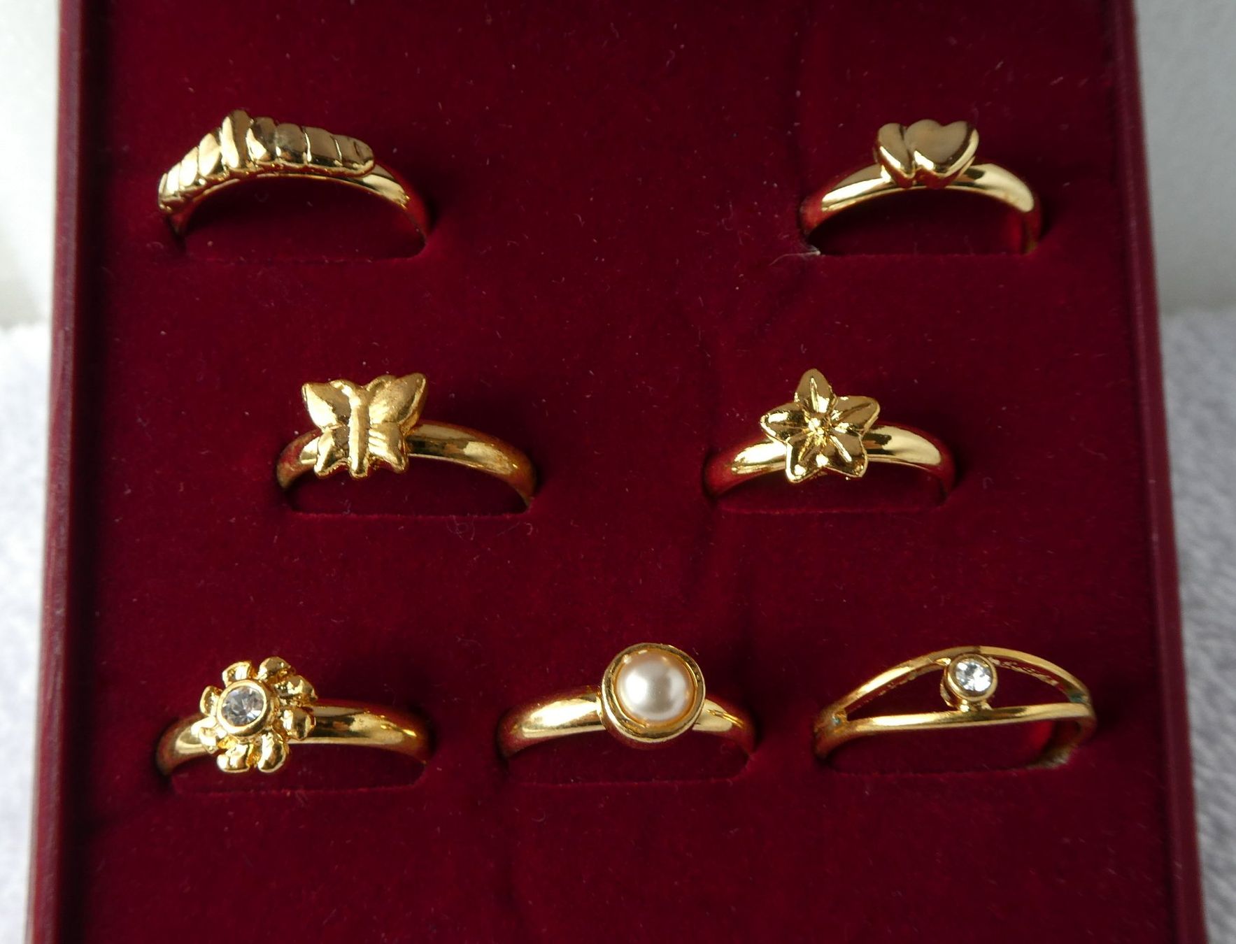 Ringe: 7ner Set Fingerringe mit Steinchen Perle Schmetterling Herz – Neu (gemäss Beschreibung) aus Frauenfeld von ZAZ12 2