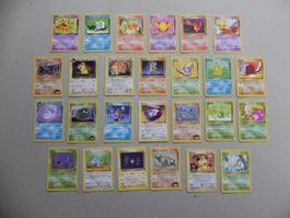 26 versch. Pokémon Sammelkarten Jg. 1999-2000 Engl. Text HP